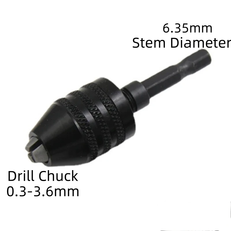 Keyless Chuck Conversion Tool – 1/4" Hex Shank Adapter, 0.3-6.5mm Clamp Range, Quick Change Drill Bit Holder By HOHXEN