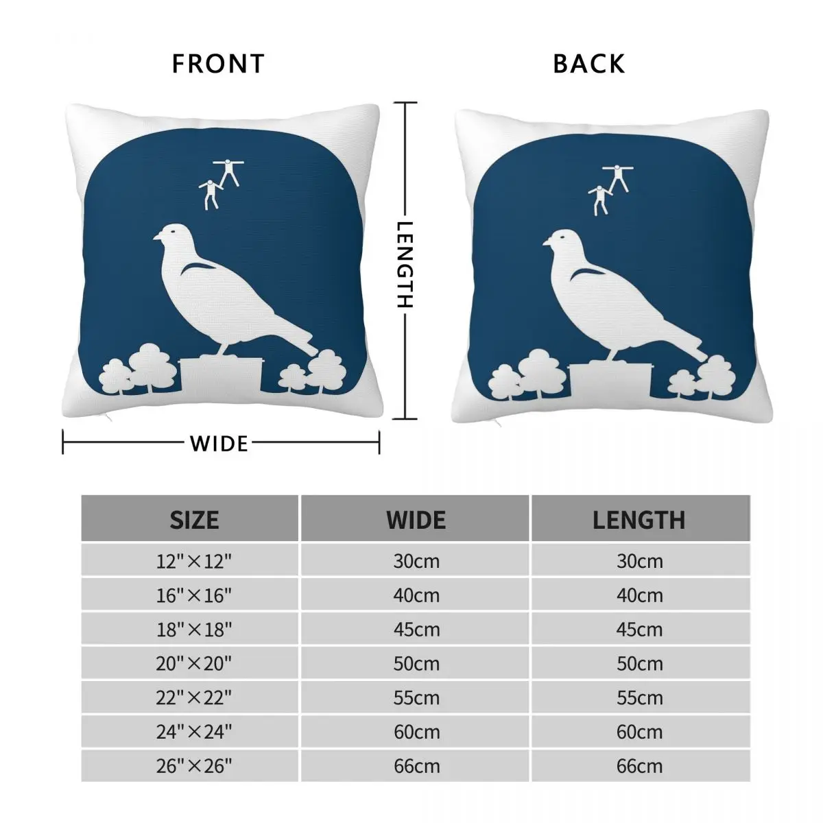 Dove Top Secret Square Pillowcase Polyester Linen Velvet Creative Zip Decor Throw Pillow Case Sofa Seater Cushion Cover
