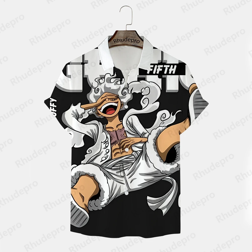 One Piece Monkey D Luffy Men Gift Fashion Shirt Y2k Men's Roronoa Zoro Streetwear Tops New Clothes 2024 Clothing Short Sleeve