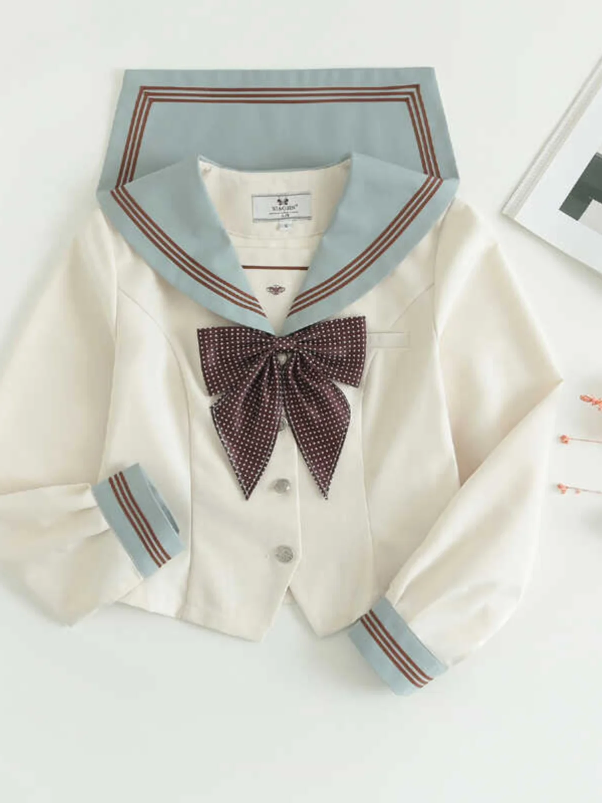 Original Mint Milk een ยาว Sve ชุดกะลาสีชุดเอว Cinching Slimming JK orm โรงเรียน orm Mid-Term แบรนด์จีน