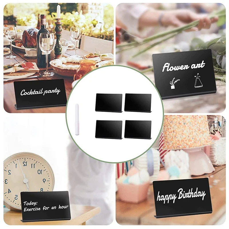 15 Pcs Acrylic Mini Chalkboard Sign For Food 4 X 3 Inch Small Chalkboard Sign Tabletop Chalkboard Signs Blackboard