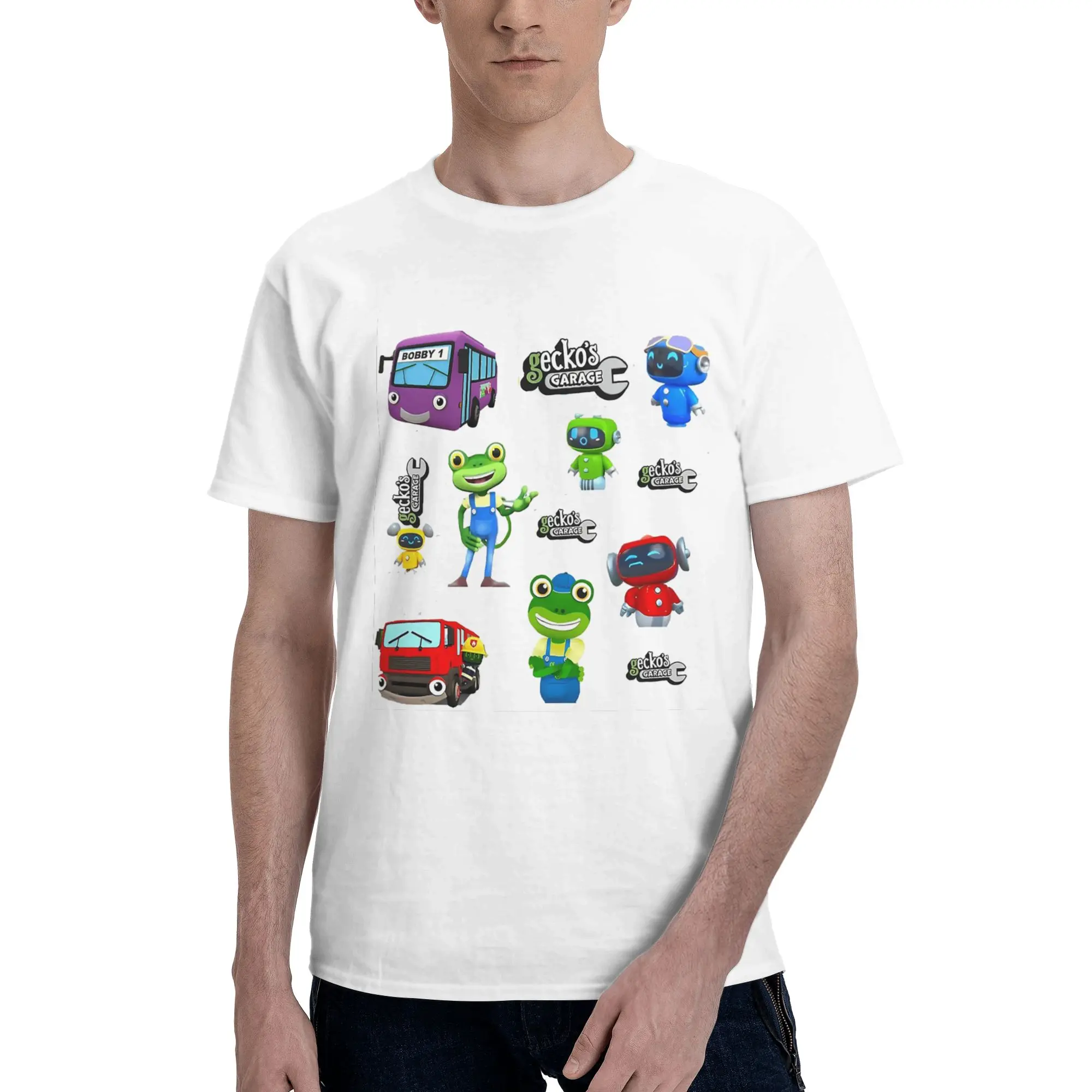 

Garage Geckos Pack 9 and 3 free Gecko 100% Cotton T-Shirt Men's Oversized T Shirts Men Crew Neck Short Sleeve S-6XL