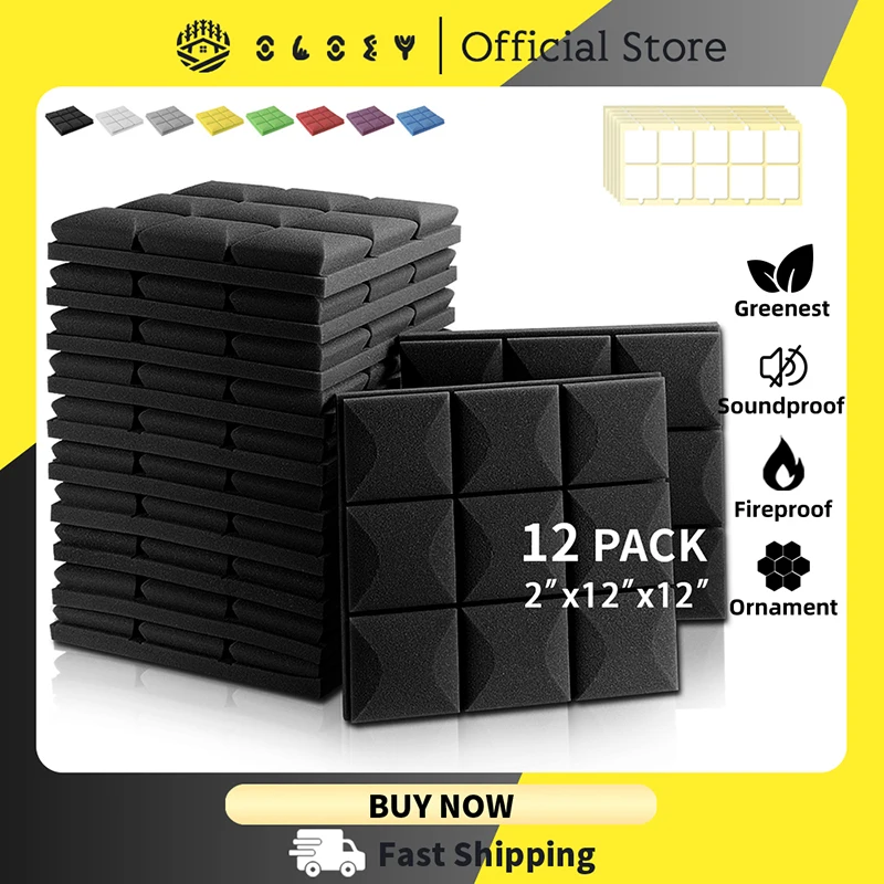 

Noise Sound-Absorbing Foams 12 Pcs Sound Proofing Padding Mushroom Sound Proof Wall Panels Acoustic For Walls Home Accessories