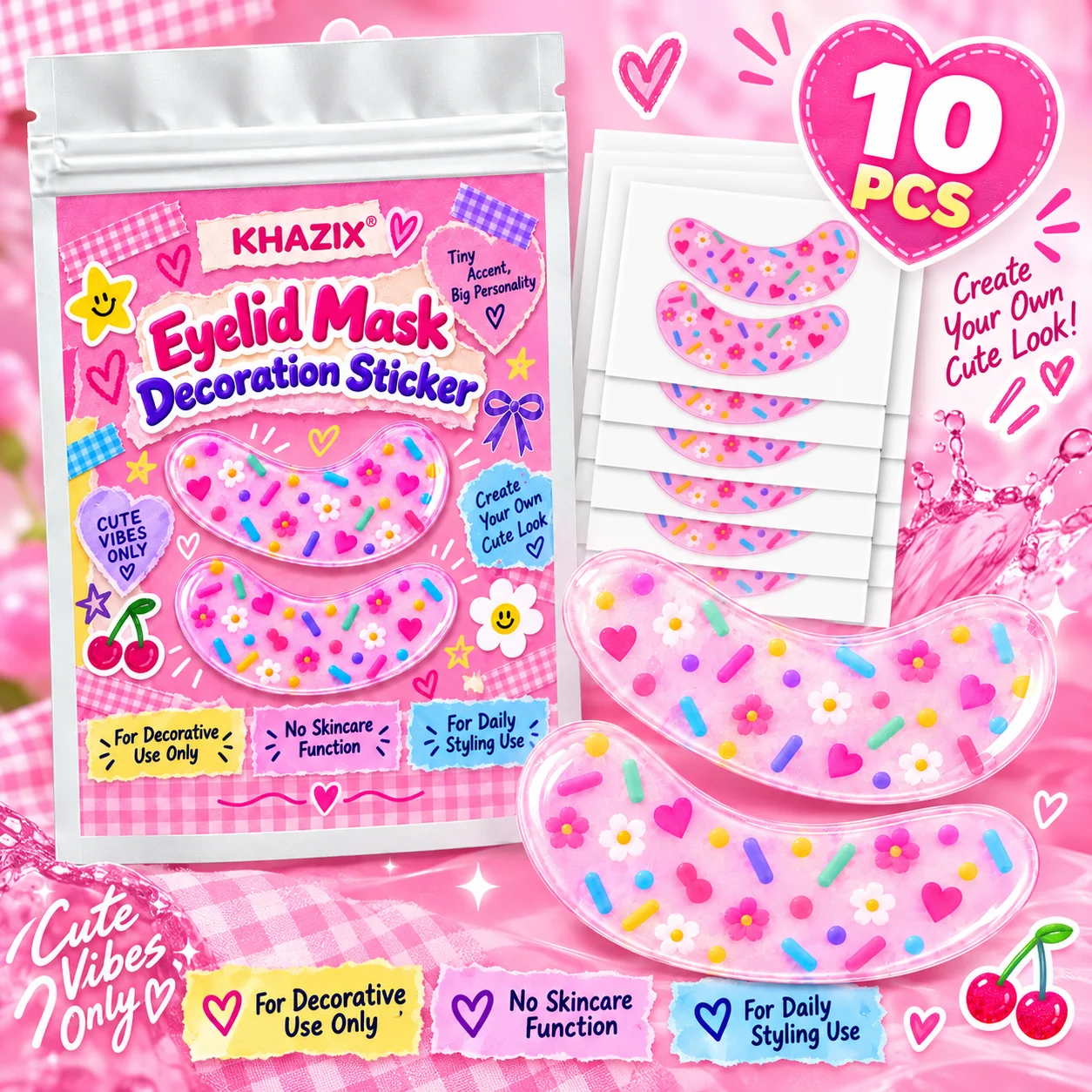 10pcs Colorful Eyelid Makeup Sticker