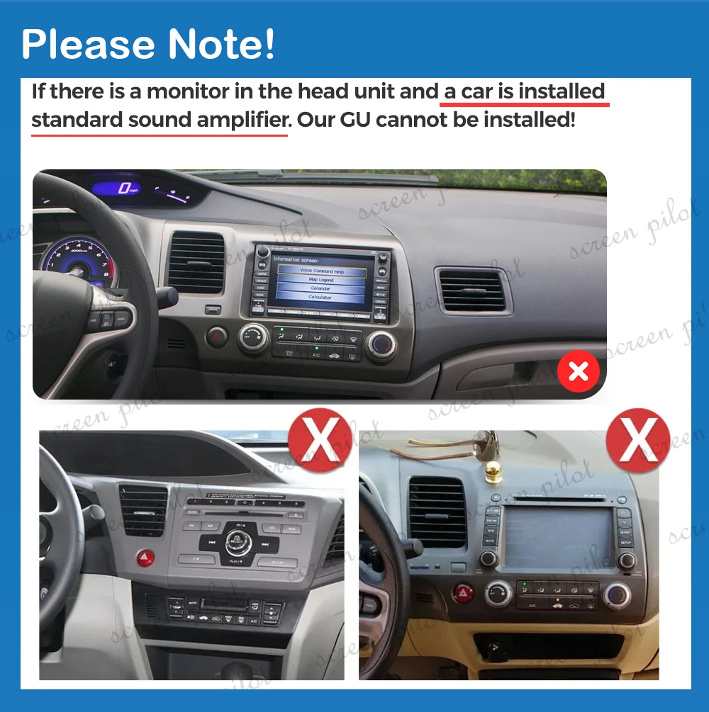 Android 16For Honda Civic 8 2005 - 2012  Car Radio Multimedia Video Player GPS Navigation stereo Head Unit Screen Touch Screen view 2