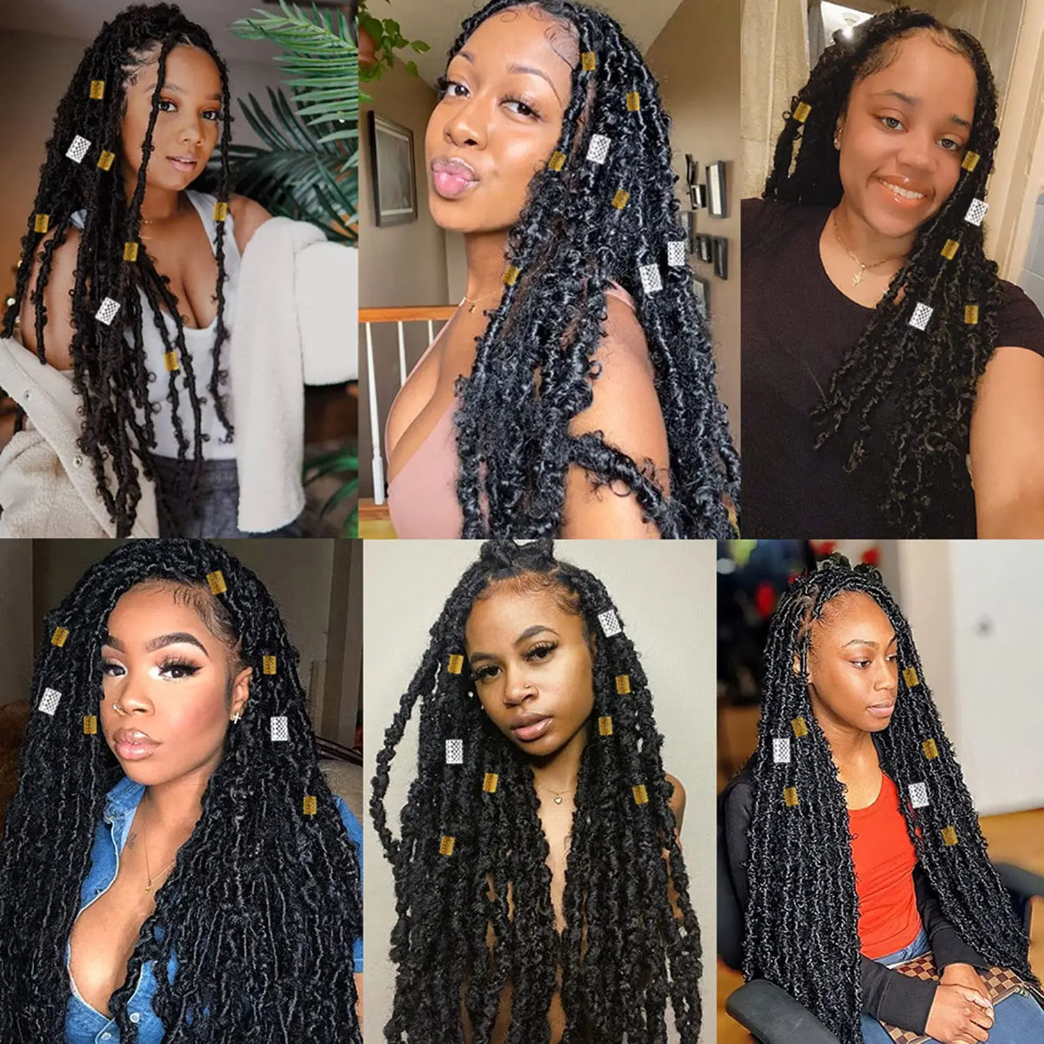 30 ชิ้น/ล็อต Dreadlocks ลูกปัดโลหะ Dread Golden และ Silver แหวนผมล็อคโลหะ Cuffs ตกแต่งผม Braiding ผมเครื่องประดับ