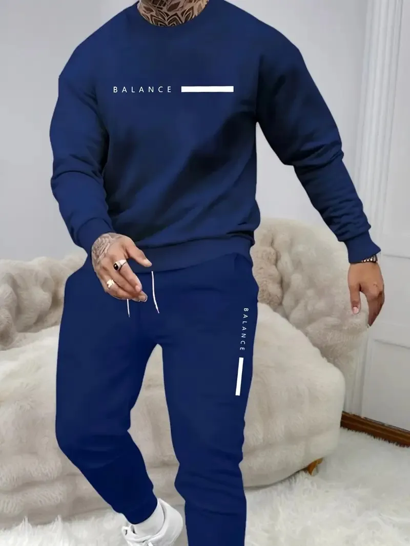 

The new men's round-neck sweatshirt set for Spring and Autumn 2025 is casual soft and comfortable with 3D pattern printing