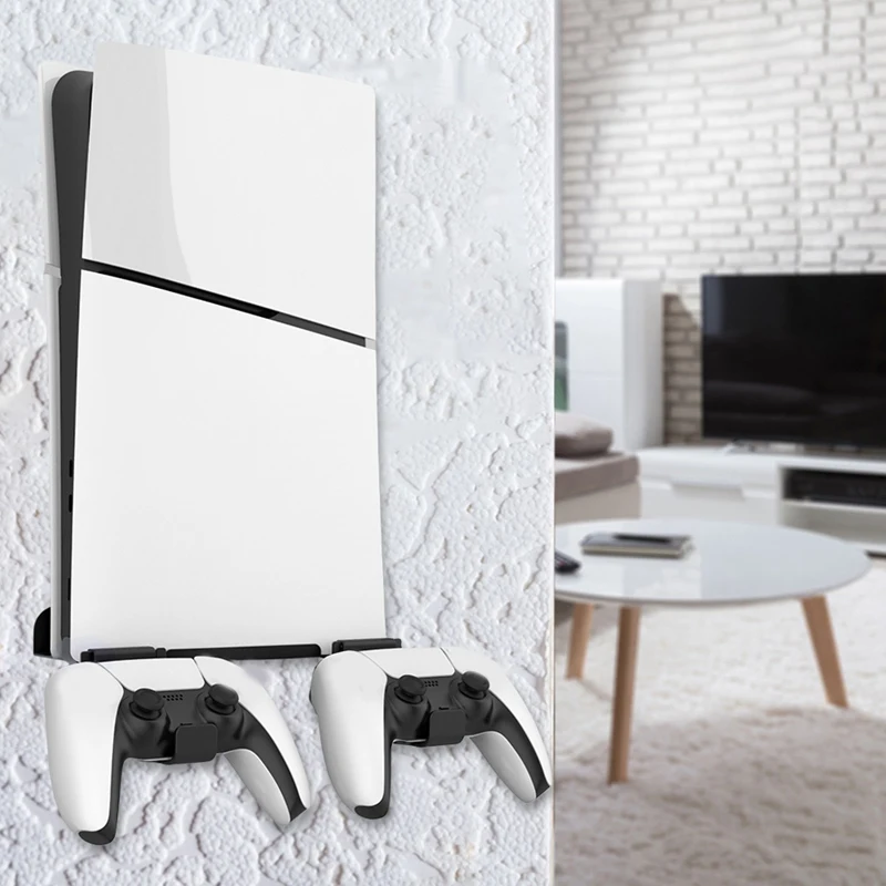 Wall Mount Bracket With Controller Holder - Compatible With Slim Digital And Disc Editions