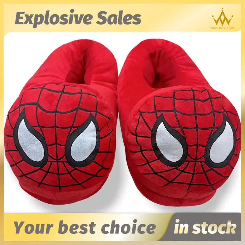 Cotton Slippers Spider Man Cartoon Couple Bag And Warm Shoes Men\'S And Women\'S All Inclusive Plush Shoes For Home Use Keep Warm