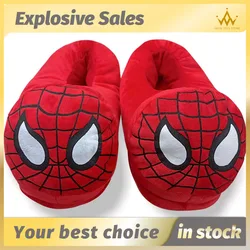 Cotton Slippers Spider Man Cartoon Couple Bag And Warm Shoes Men'S And Women'S All Inclusive Plush Shoes For Home Use Keep Warm