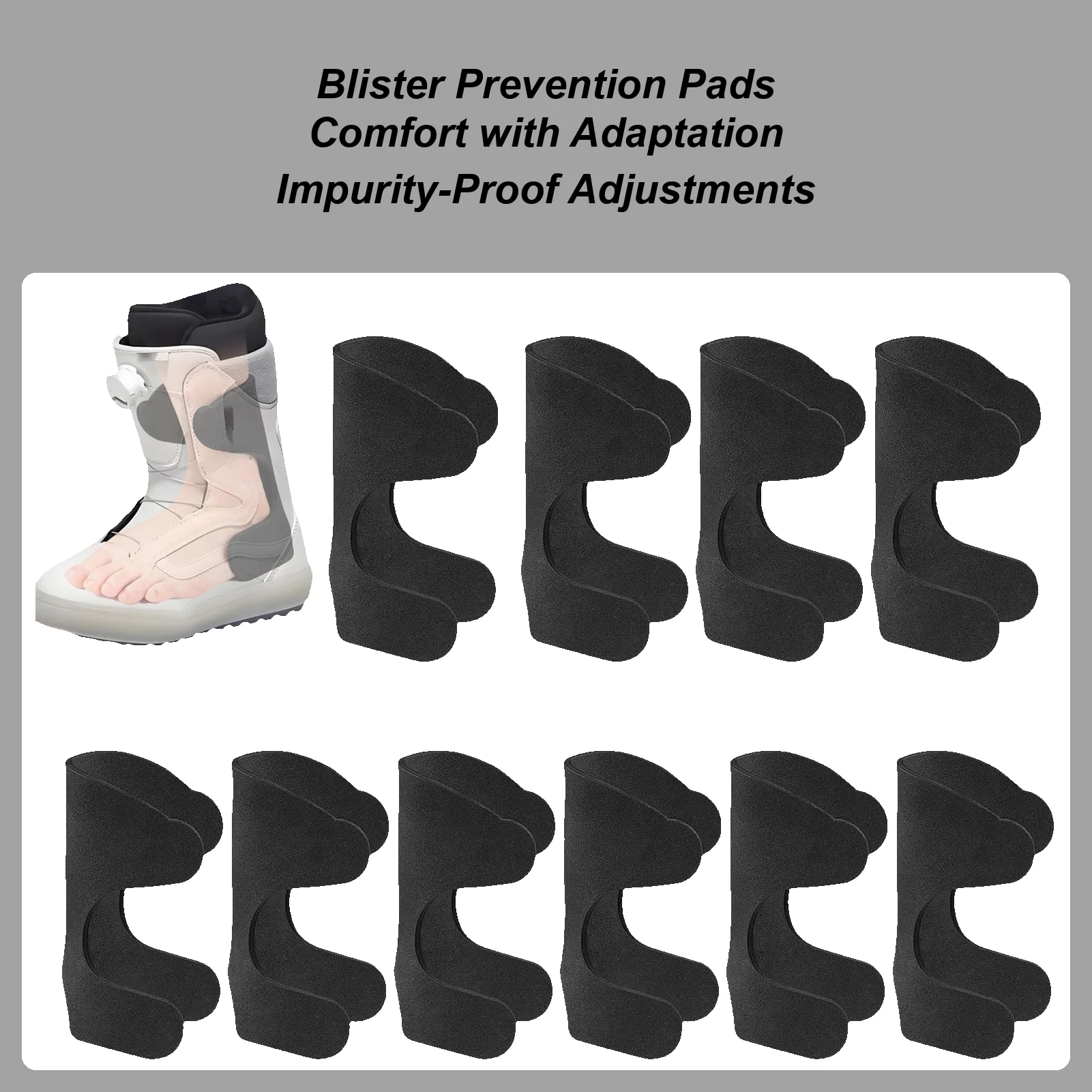 

Подушечки для лыжных ботинок, 10 шт., клейкие вставки для ног, режущая защита для лыжных ботинок из ЭВА, защита пятки для женщин, взрослых, студентов, спортсменов, начинающих