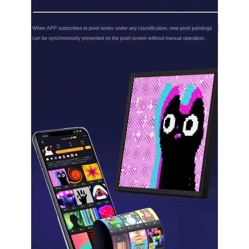 Cheap And Fine Smart Pixel Alarm Clock Timer Multifunctional Display Photo Frame LedDIY Creative Gifts Pixel Screen Ambient Ligh