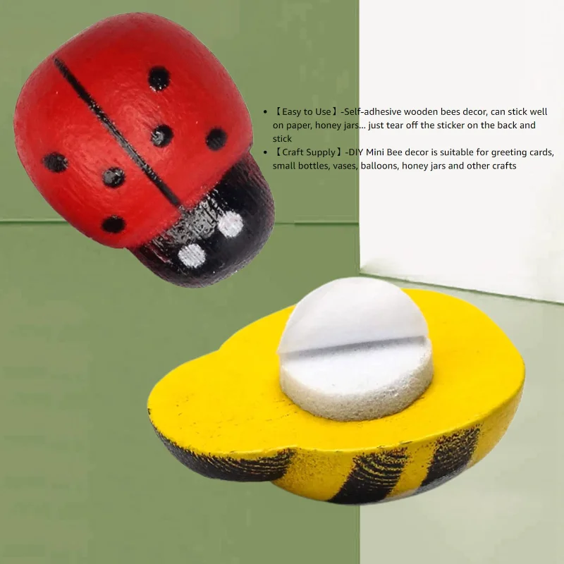 สติกเกอร์ไม้รูปผึ้งการ์ตูน 3 มิติ ชุดงานฝีมือ DIY สำหรับเด็ก สติกเกอร์สัตว์ขนาดเล็กสำหรับงานศิลปะเด็ก ของเล่นเสริมพัฒนาการ