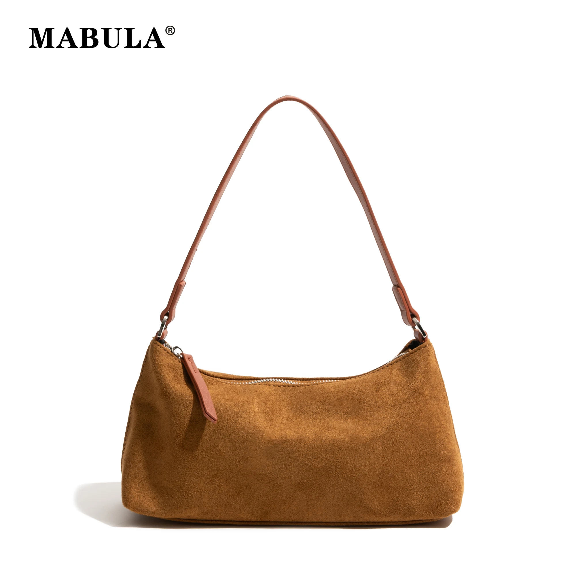 

MABULA Retro Women's Handbag Shoulder Crossbody Bag For Women Camel Color Hobo Lady Crossbody Commuter Classic Underarm Bags