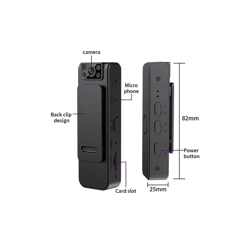 1080P Körper Mini Kamera Tragbare Miniatur Camcorder Kleine Digitale Video Recorder Polizei Infrarot Nachtsicht BodyCam