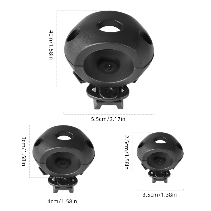 BOOIU-Clip de soporte para linterna de casco, adaptador de abrazadera de montaje para casco táctico rápido, accesorios universales para casco de riel de 60 grados