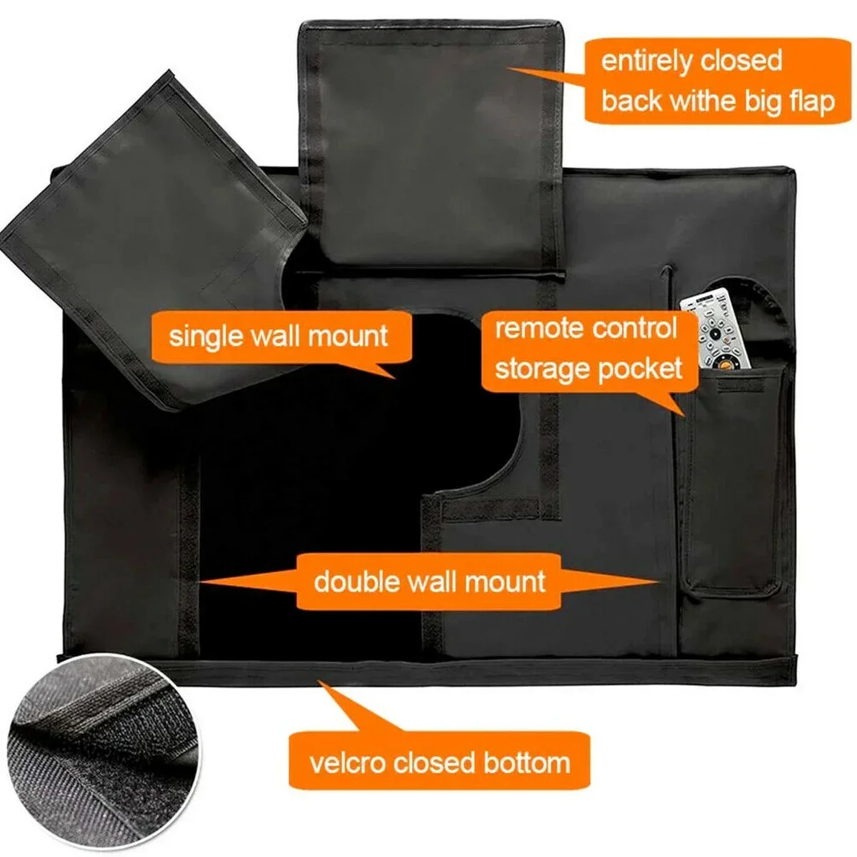 Outdoor TV Cover Waterproof Black Oxford Fabric Modern Simple 22\