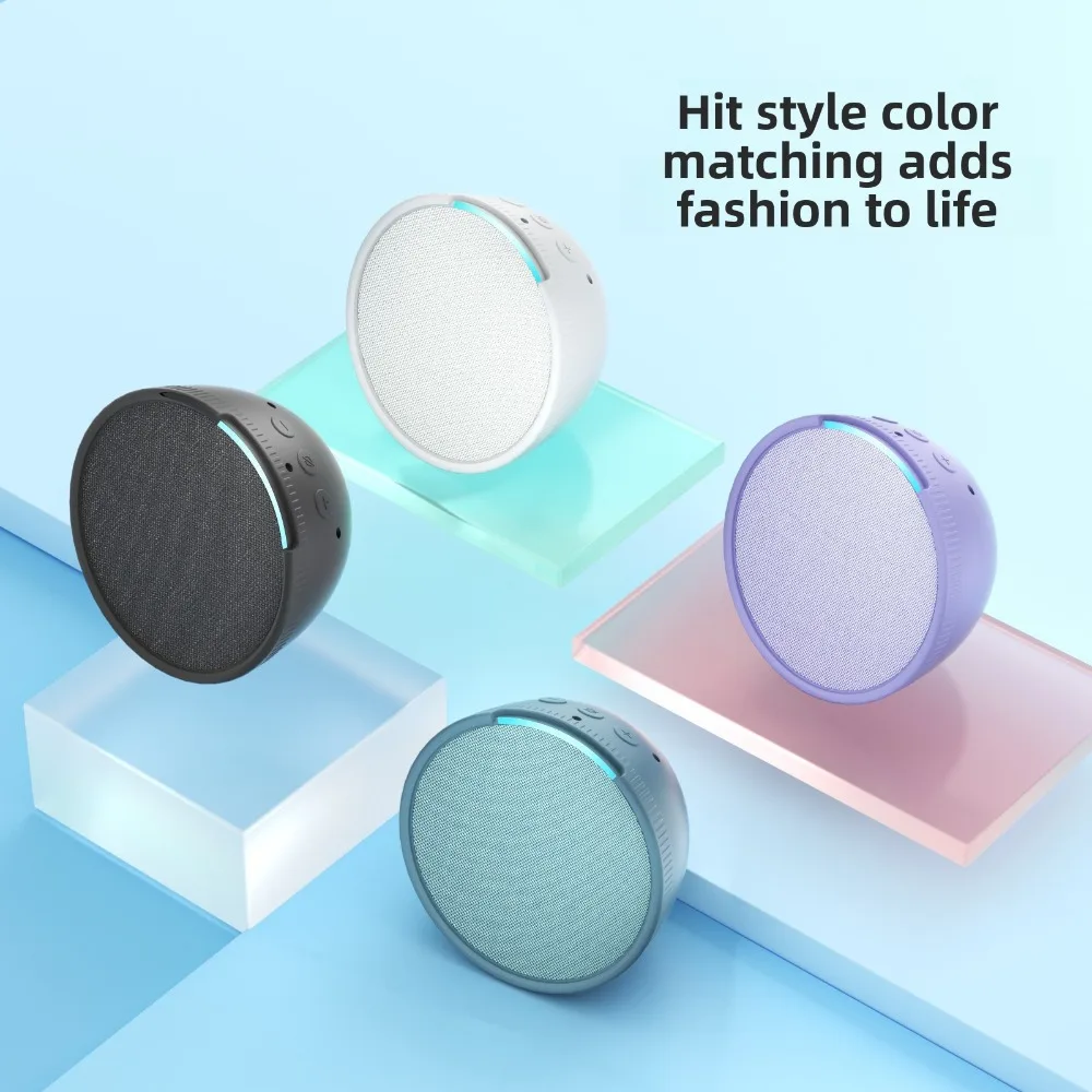 Suitable For Echo Pop Silicone Case Anti-slip Anti-fingerprint With Precise Cutouts