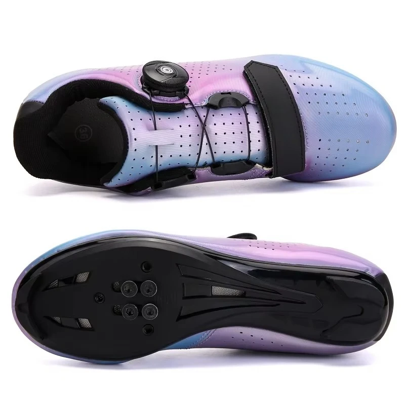 

Factory Custom Fluorescent Nylon Sole Fast Rotating Lace-up Road Bike Riding Shoes