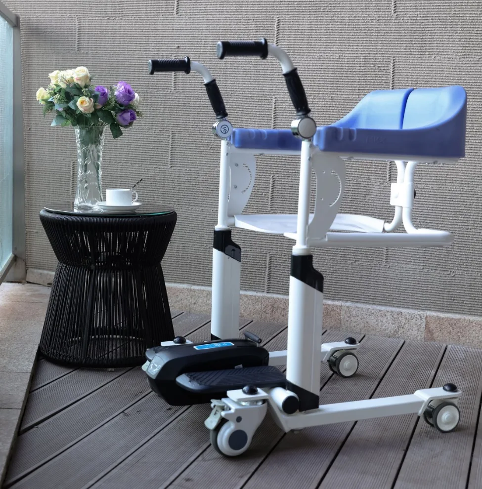 Electric Hydraulic Toilet Wheelchair Elderly Moving Transfer Lift Commode Chair For Patient Nursing