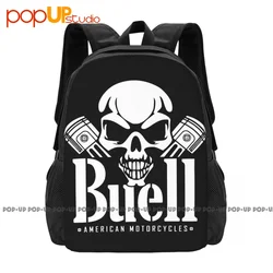 Buell American Motorcycles Skull Piston Backpack Large Capacity School Shoe Bag Personalised School Sport Bag
