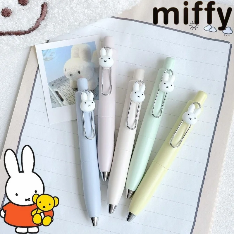 Cute Miffy Rabbit Merchandise Sweet Creative Cartoon Pattern Student New Simple Fashionable Portable Quick-Drying Click Gel Pen