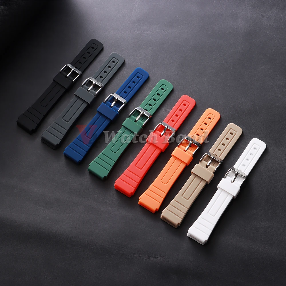For Casio F91W W800H SGW400 F-91W F84 F105/108 A158/168 AE1200 Silicone Watch Strap Waterproof Band Replace Wrist Bands Bracelet