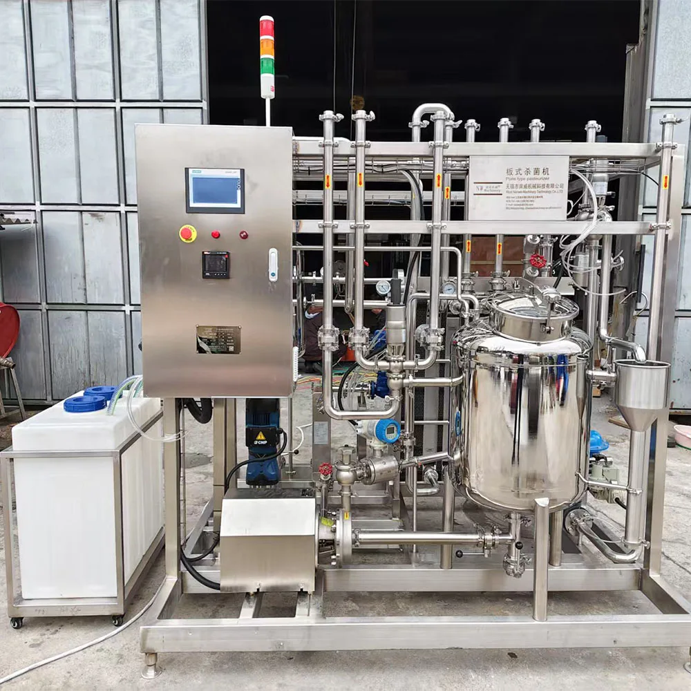 Milk pasteurizer and homogenizer with CIP cleaning system