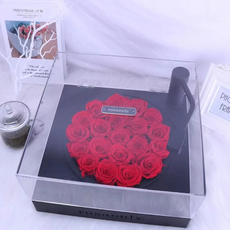 Eternal flower phonograph gift box music version rose bluetooth phonograph valentine's day gift holiday gift