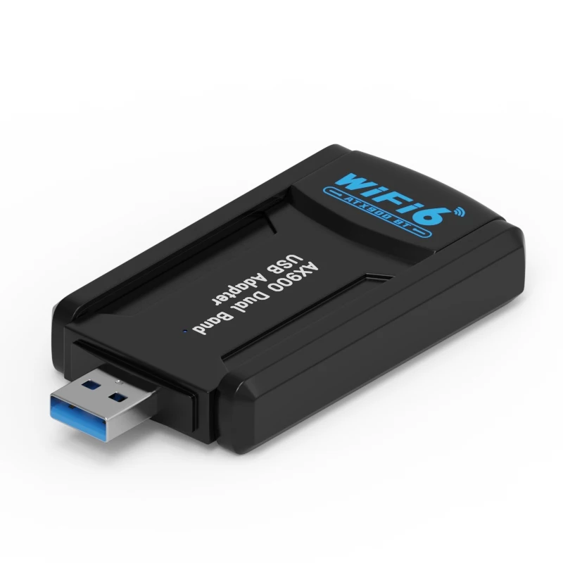 อะแดปเตอร์เครือข่าย USB 2-in-1 Wi-Fi 6 BT5.4 สำหรับพีซีและแล็ปท็อป, อะแดปเตอร์ WiFi ระยะไกลแบบปรับปรุง 5dBi ความเร็ว AX900 Mbps, รองรับคลื่นความถี่คู่ 2.4G/5GHz