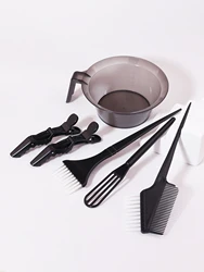 6pcs/set new hair salon hair dye brush bowl combination and hair fixing hair clip hair salon tools Special for real hair wigs