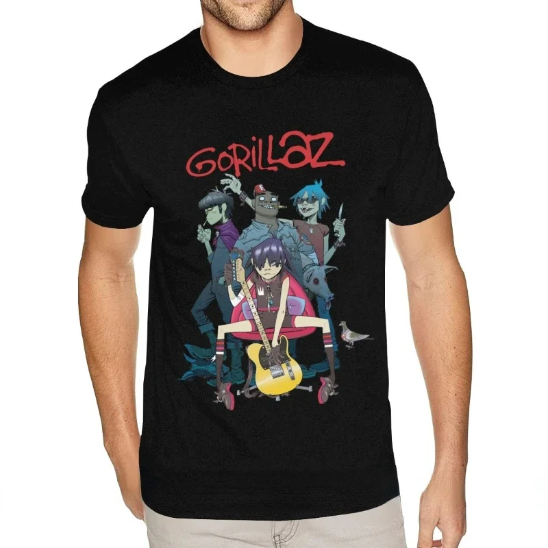 Men Clothing Oversized T Shirt Mens Tee Harajuku Anime Shirt Gorillaz Tee Adult Great Quality Tshirt Retro Manga Graphic Tshirts