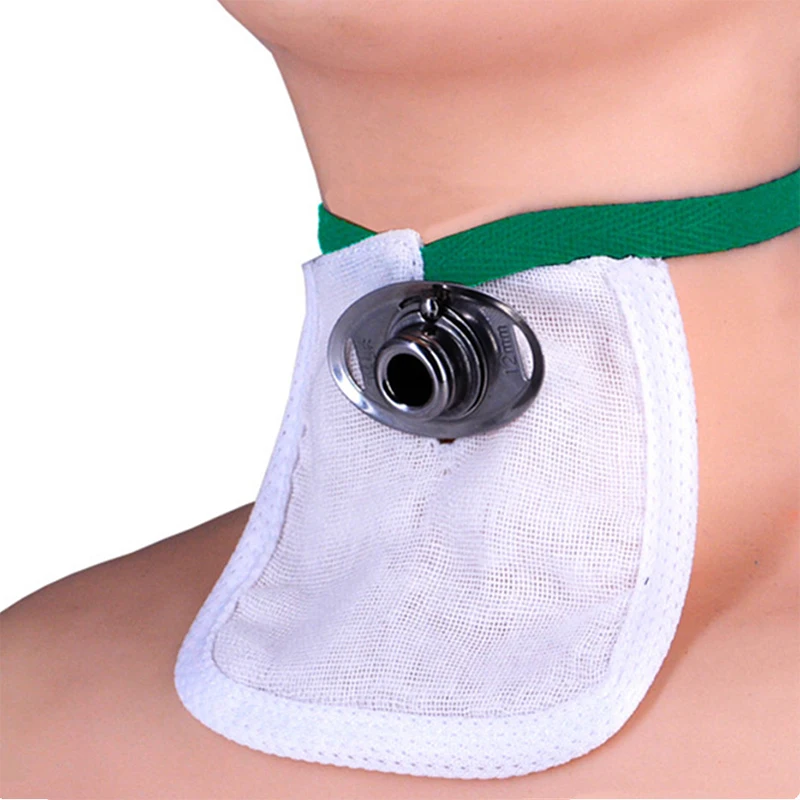 Tracheostomy Specialized Gauze V-shaped Opening Medical Tracheal Cuff With Cord Nursing Pad Dust Cover