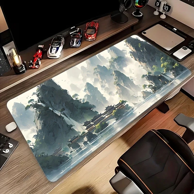 1pc Dreamy Mountain Landscape Mouse Pad - Extra Large, Washable & Non-Slip Rubber Desk Mat with Stunning Artistic Design, Durabl