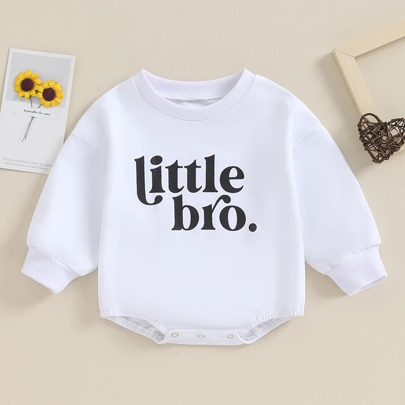 

0-24Months Newborn Baby Boy Rompers Long Sleeve Round Neck Letter Print Bodysuits Infant Spring Fall Clothes