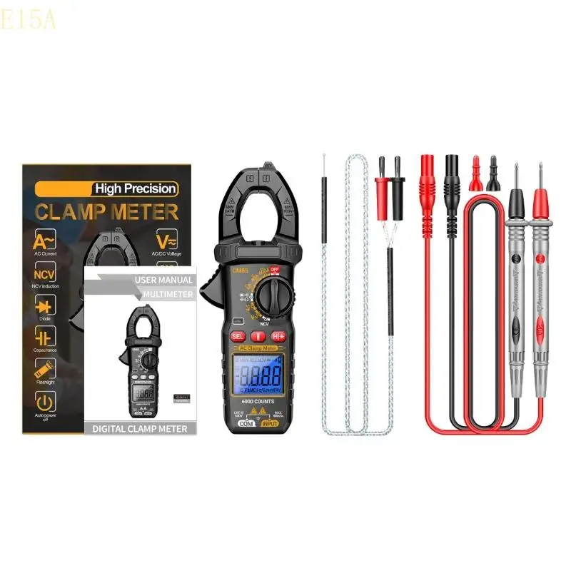 

E15A Advanced Digital Clamp Multimeter Electrical Parameters Detection Device Easy to Carry for Electricians & Hobbyists