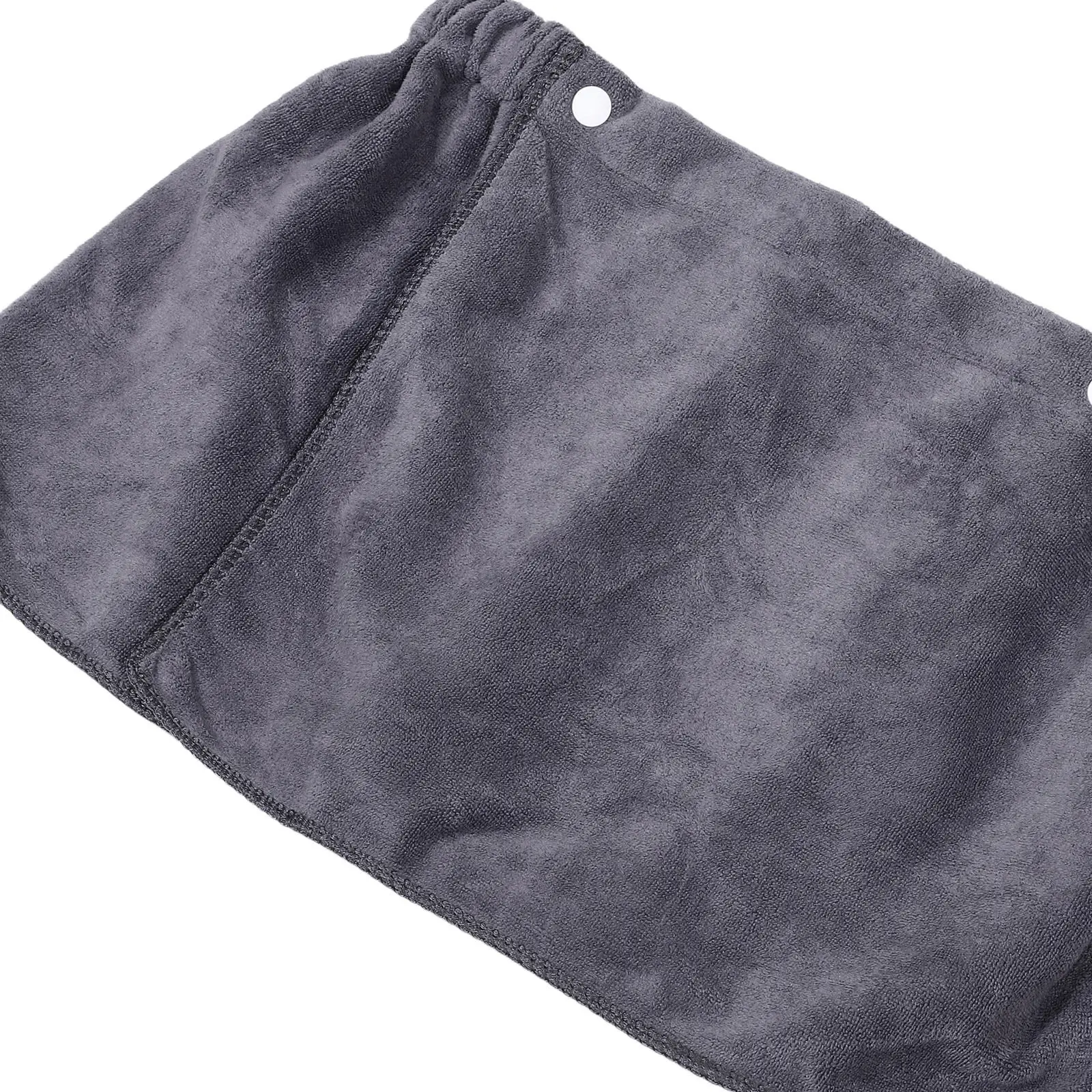 Men's Wearable Bath Towel Grey Soft Absorbent Adjustable Wrap Around Shower Robe Towel for Beach Gym Spa Sauna Body