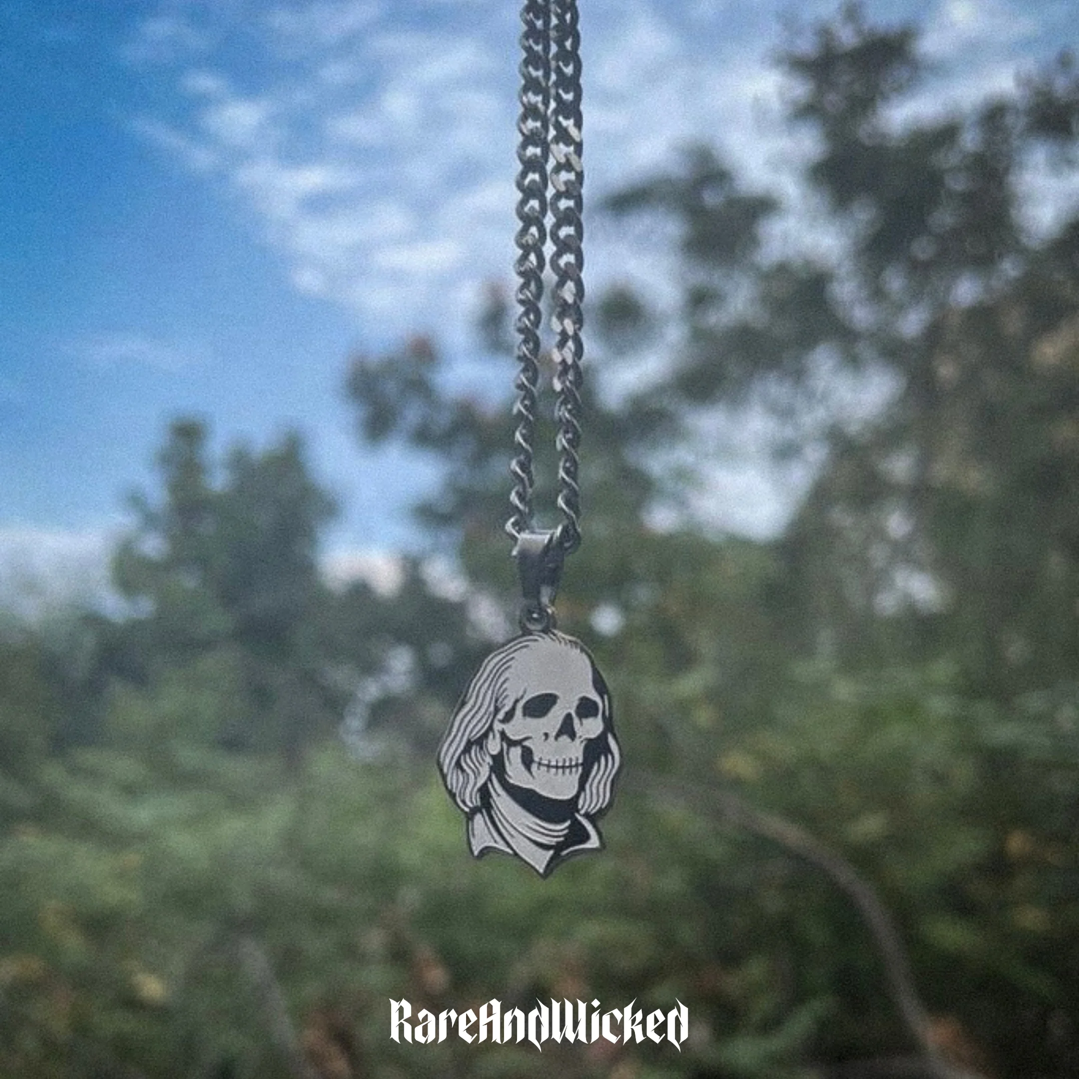 الهيب هوب بنيامين فرانكلين تند القوطي القلائد للنساء الرجال سلاسل مجوهرات من صلب لا يصدأ المختنق سلاسل قلادة الديكور #4