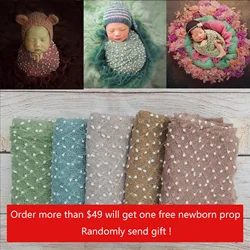 Don&Judy Soft Baby Girl Boy Photo Shoot Props Newborn Photography Swaddle Blanket Little Infant Bobble Picture Accessories 2023