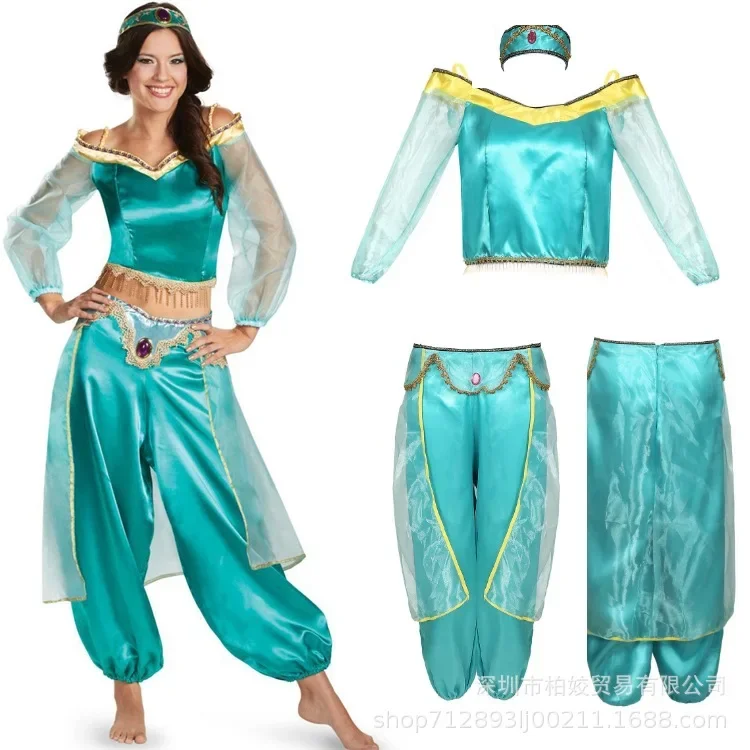 Aladdin Princess Dress Jasmine Cosplay Costume Princess Dress Role Play Stage Costume Aladdin Jasmine Princess Skirt