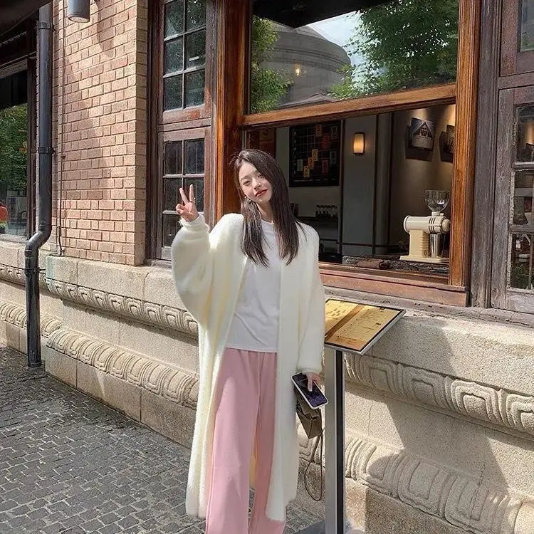 

Свитера Джемперы Кардиганы Женский кардиган Женский длинный лиоцелловый смесь с зубчатыми краями Укороченный французский стиль Элегантный изысканный шик Ins