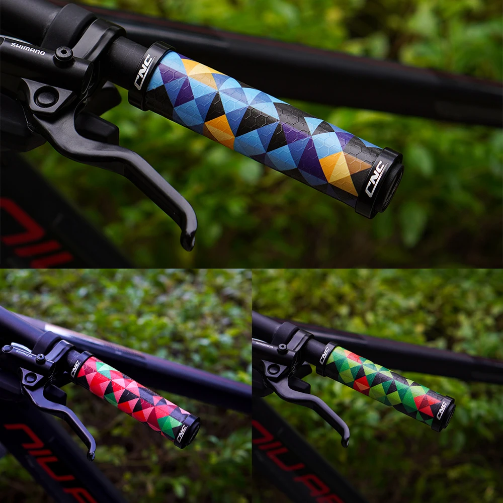 Pegangan Setang Sepeda 3D Anti-selip MTB Cincin Kunci Ganda Pada Gel Silikon Pegangan Sepeda Gunung Pegangan Sepeda Gunung