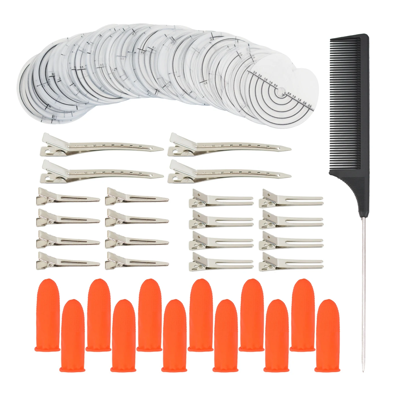 150 Pcs Heat Shield Guards with Graduations Fusion Glue Protector Templates and Hair Clips Set for Hair Extensions