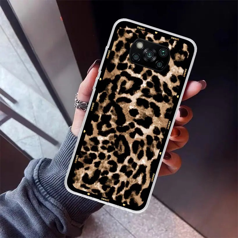 Animal Leopard Print Phone Case For Xiaomi Poco X5 X4 X3 Nfc M5S M4 M3 M2 F5 Pro F4 Gt F3 F2 F1 Silicone Shell Print Fundas