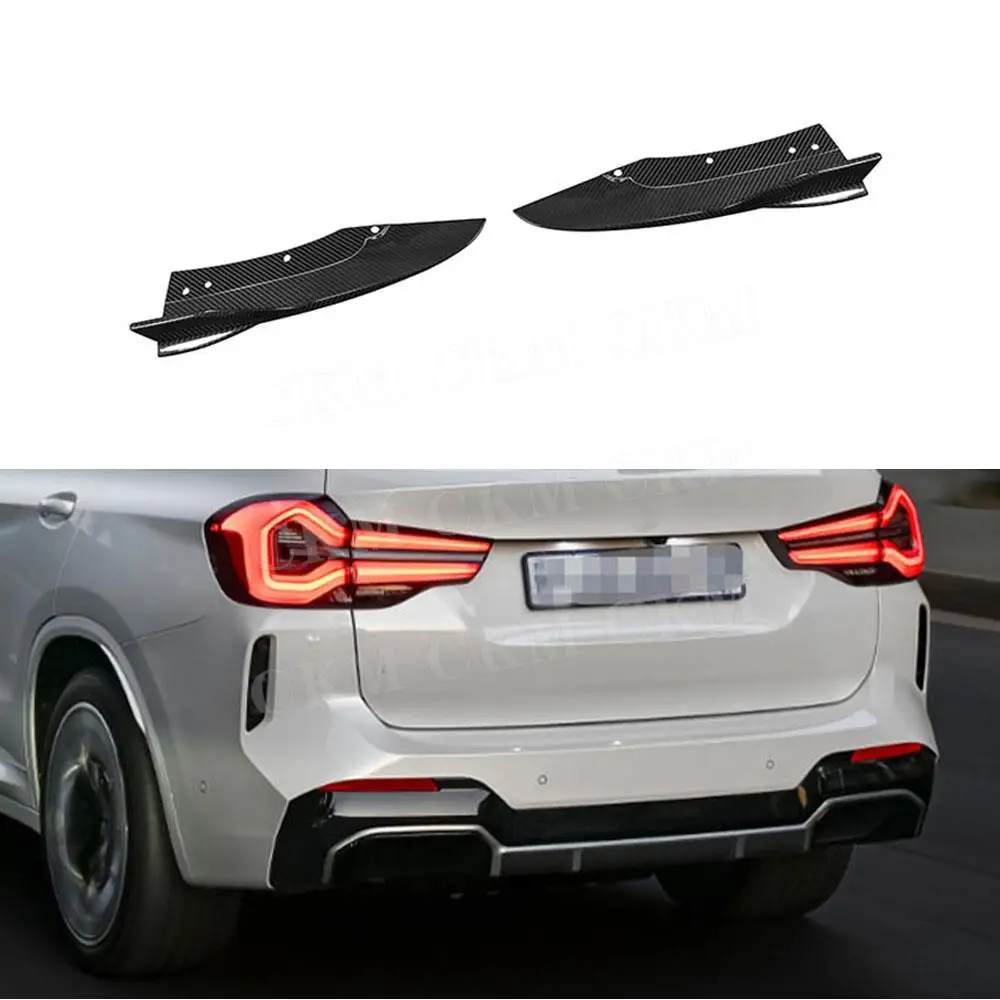 

Carbon Fiber Rear Bumper Spoiler Splitters For BMW iX3 G08i 2022 FRP Black Car Guard Side Splitters Flaps Body Kits Accessories