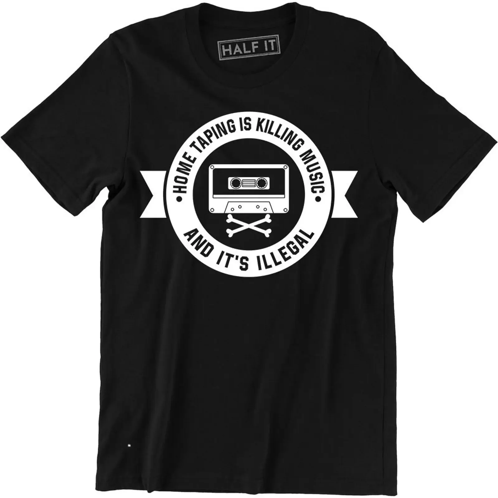 Home Taping ruiniert Musik und ist illegal. T-Shirt, lustig, 80er-Jahre-Retro, Vintage, gewaschen, weich, bequem, lässig, stilvoll