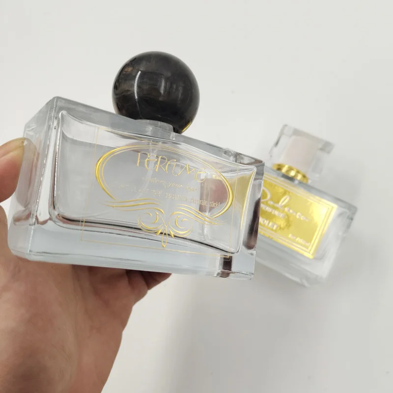 custom.New Style 3D Aluminum Embossed Metal Adhesive Sticker Cosmetic Perfume Bottles High Quality Custom Size Hot Selling