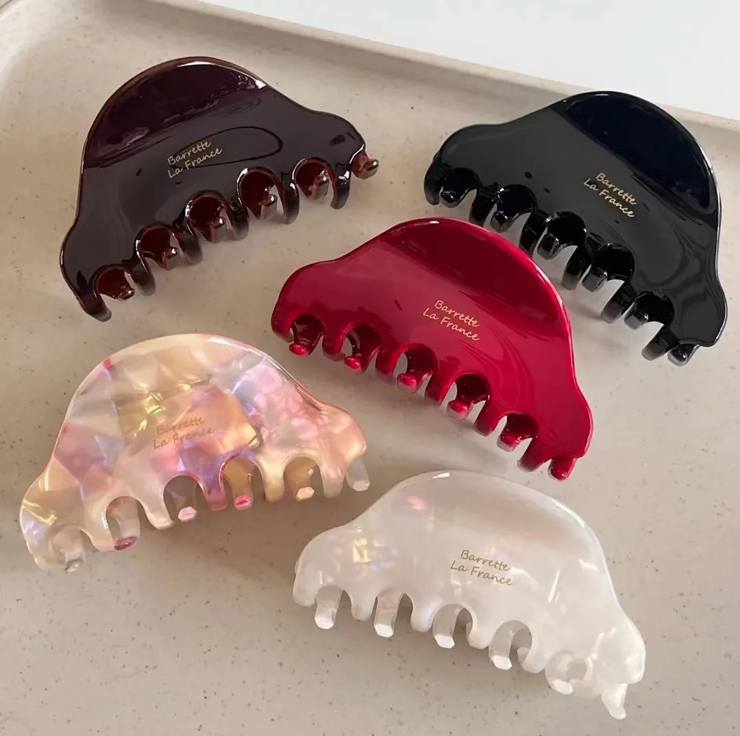 Elegant 6.5cm Acetate Hair Claw Medium Size Sweet Hair Clip Shark Clip Women Hair Accessories Headwear