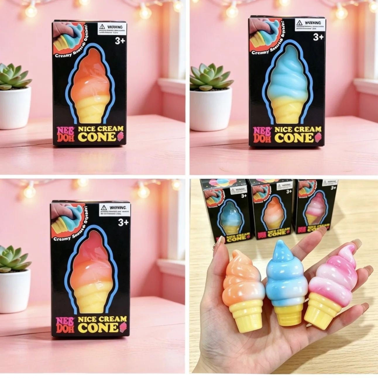 Needot Stress Relieving Toy Pinch Music Simulation Jellyfish Rabbit Maltose Cube Ice Cream Press Toy Stress Relieving Interactiv