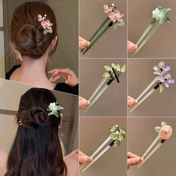 1Pc Fashion U-shaped Hairpin Acrylic Flower Hair Stick Chopsticks Chinese Hair Clips Wedding Headdress Jewelry Hair Accessories